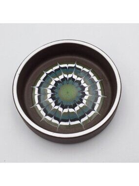 Hornsea Muramic Vitramic Decorative Bowl Geometric Green & Brown Design 3.5"
